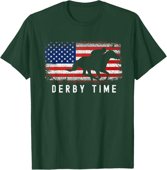Horse Funny Horses Derby Time Horse Racing T-Shirt - T-Shirt | Forest
