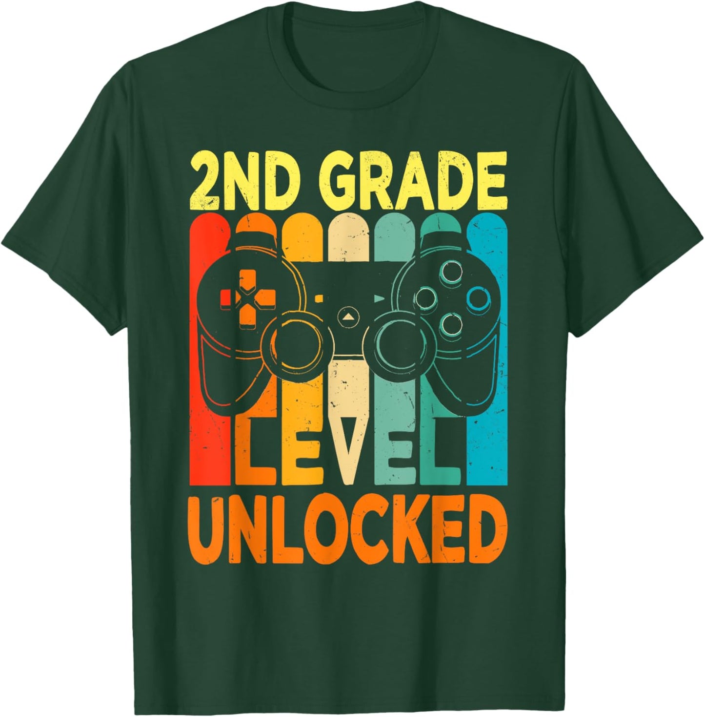 Hello 2nd Grade Level Unlocked Video Game Back to School Boy T-Shirt - T-Shirt | Forest