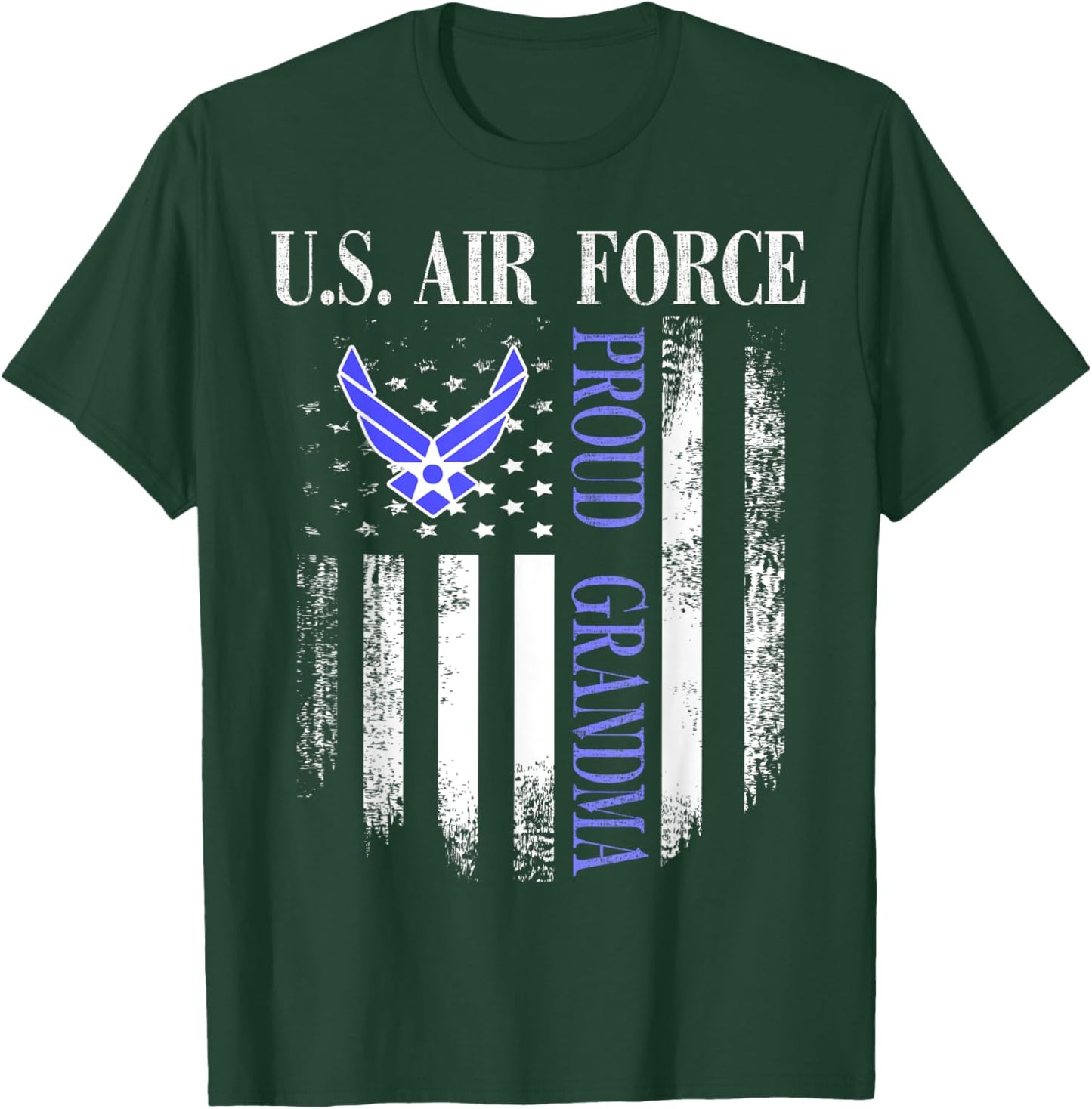 Vintage U.S. Air Force Proud Grandma With American Flag T-Shirt - T-Shirt | Forest