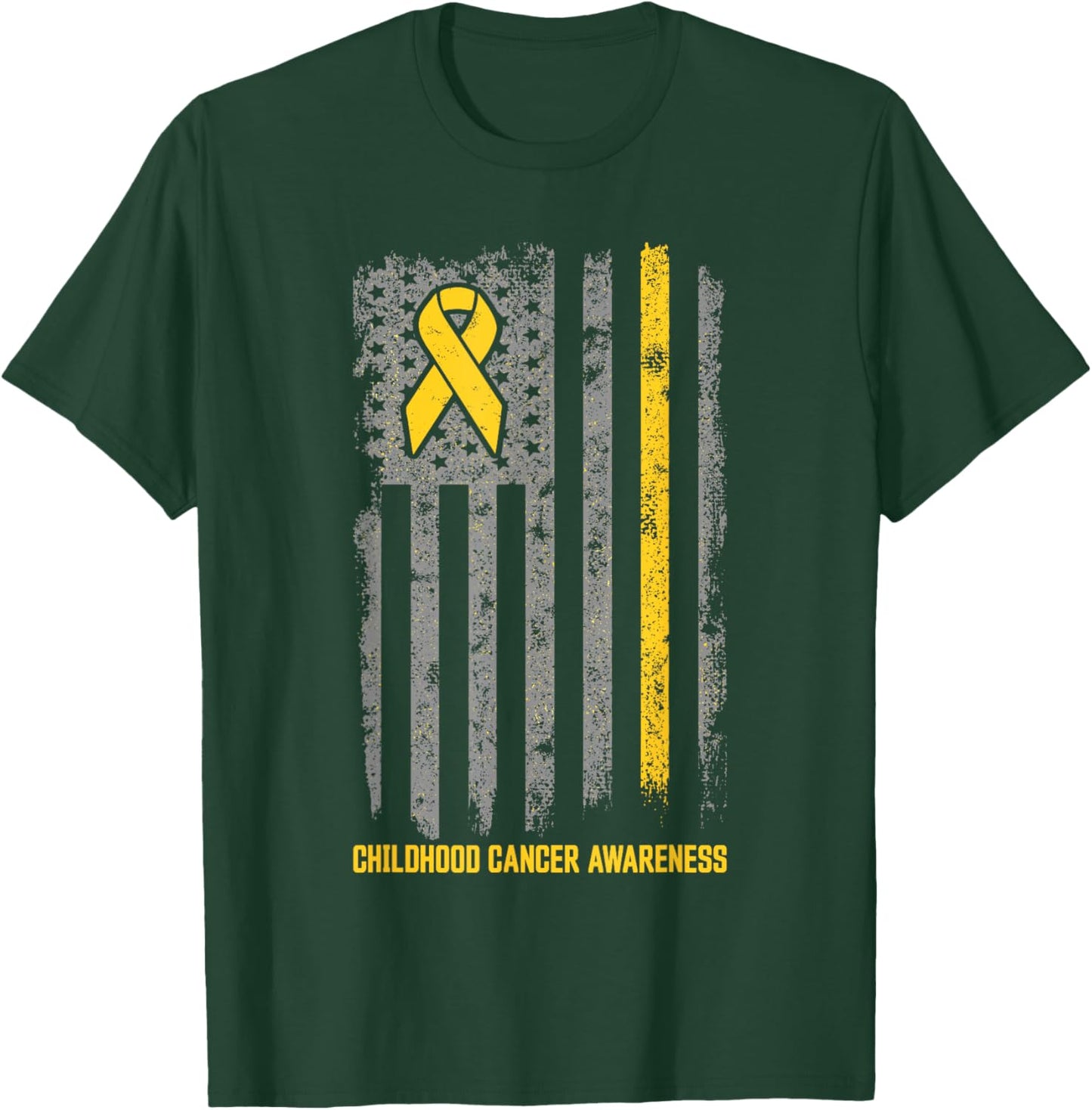 Childhood Cancer Shirt Flag Childhood Cancer Awareness T-Shirt - T-Shirt | Forest