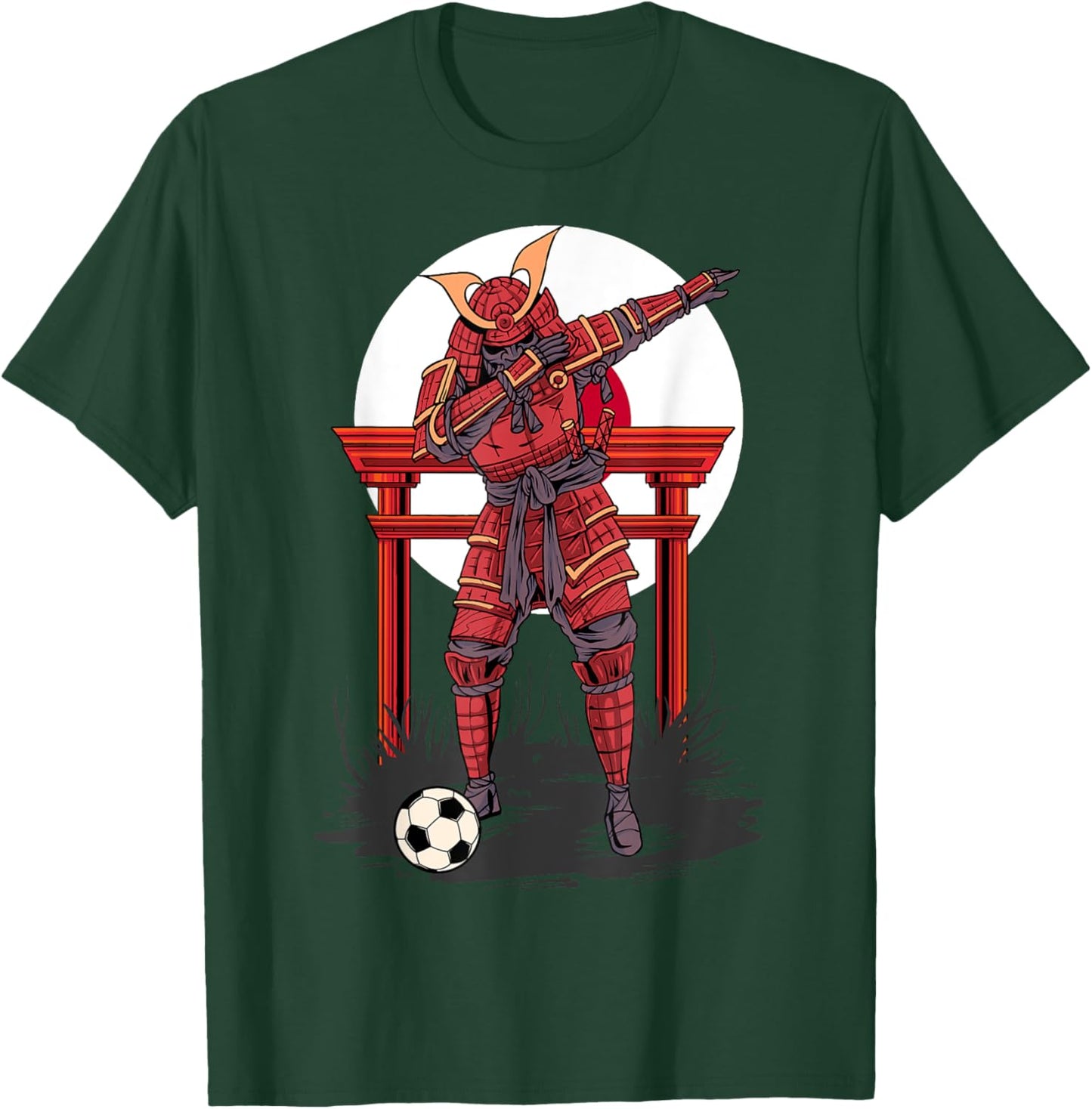 Dabbing Samurai Soccer Dab Football Funny Japanese Warrior T-Shirt - T-Shirt | Forest