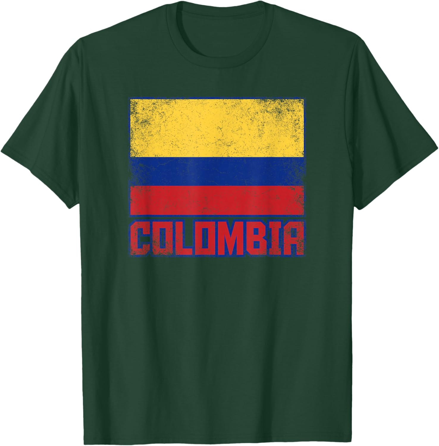 Colombia Flag Vintage Retro Country Colombian Pride T-Shirt - T-Shirt | Forest