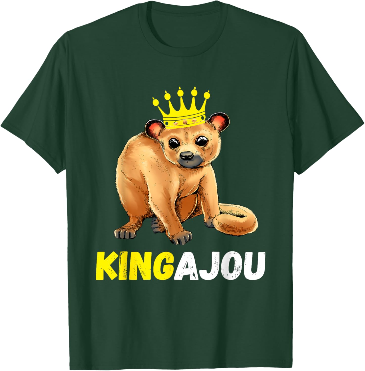 Kinkajou King Crown Throne Prehensile Animal Night Ape T-Shirt - T-Shirt | Forest