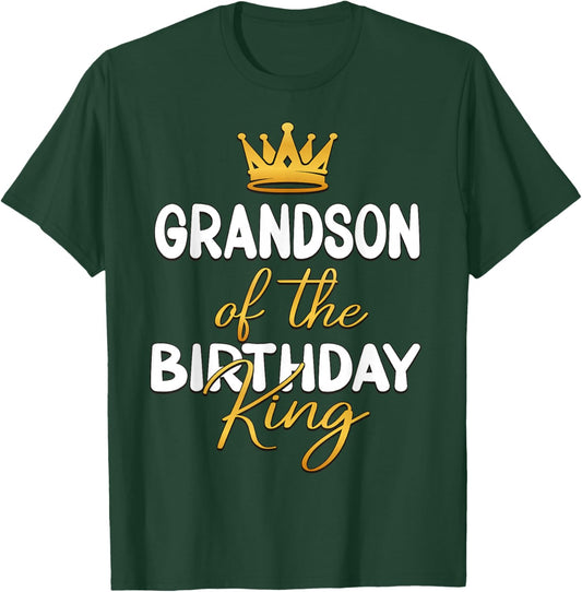 Grandson Of The Birthday King Bday Party Idea T-Shirt - T-Shirt | Forest