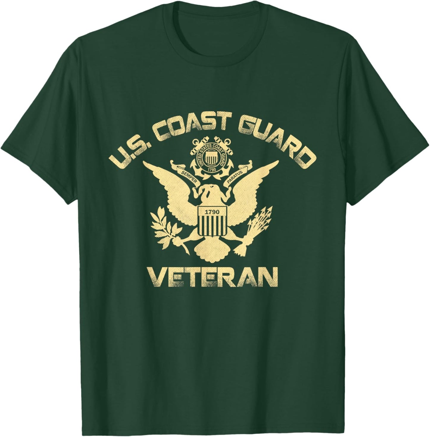 U.S. Coast Guard Veteran Eagle Vintage Veterans Day Gifts T-Shirt - T-Shirt | Forest