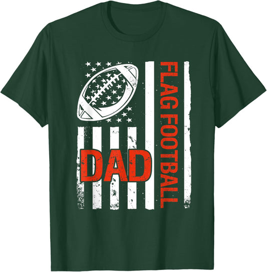 Flag Football Dad USA Flag T-Shirt - T-Shirt | Forest