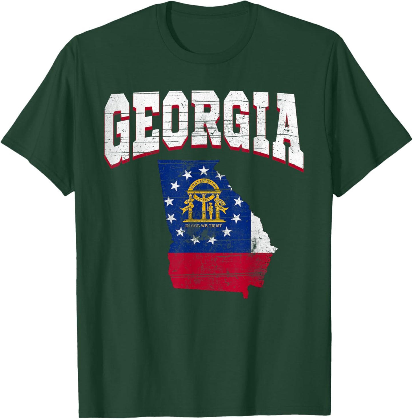 US Citizen Proud America State Flag Land Map Georgia T-Shirt - T-Shirt | Forest