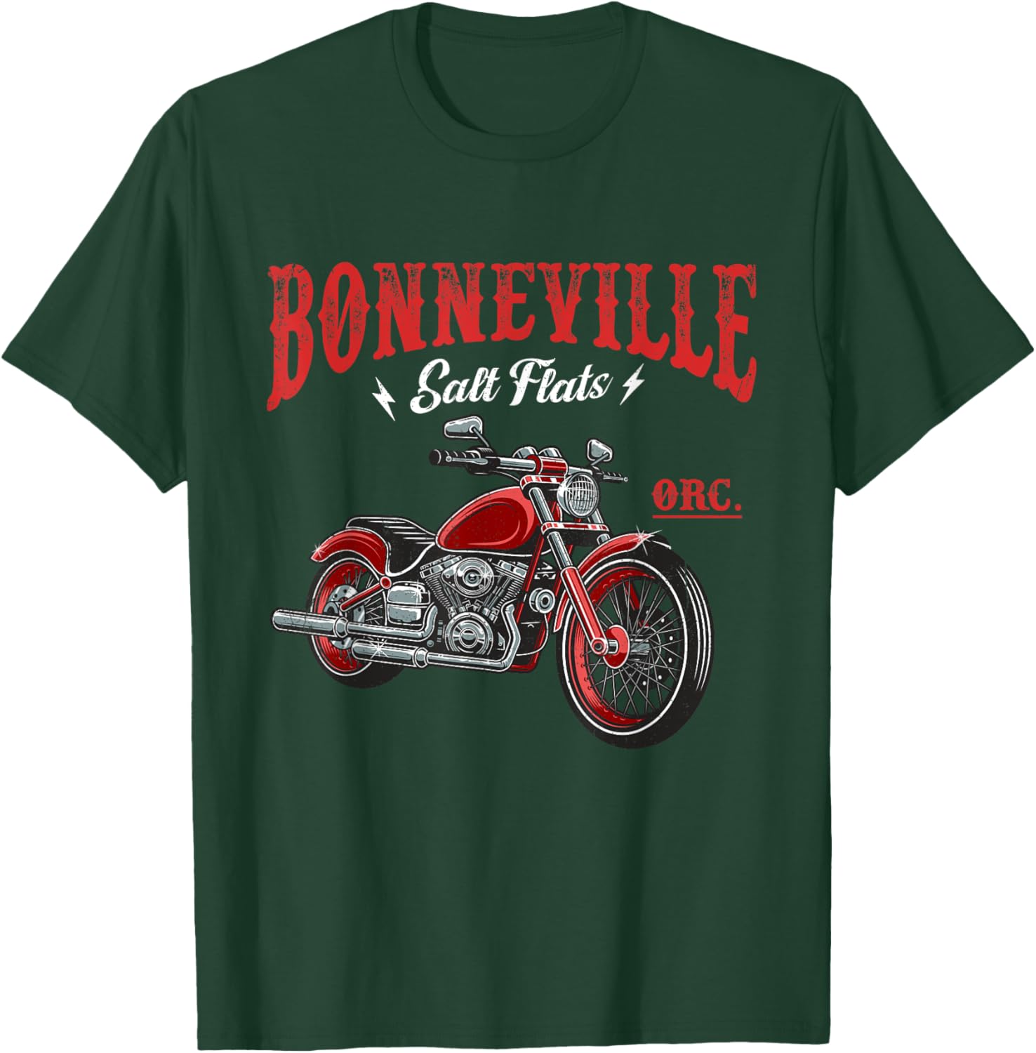 Vintage Motorcycle Racing Bonneville Salt Flats Biker Lover T-Shirt - T-Shirt | Forest