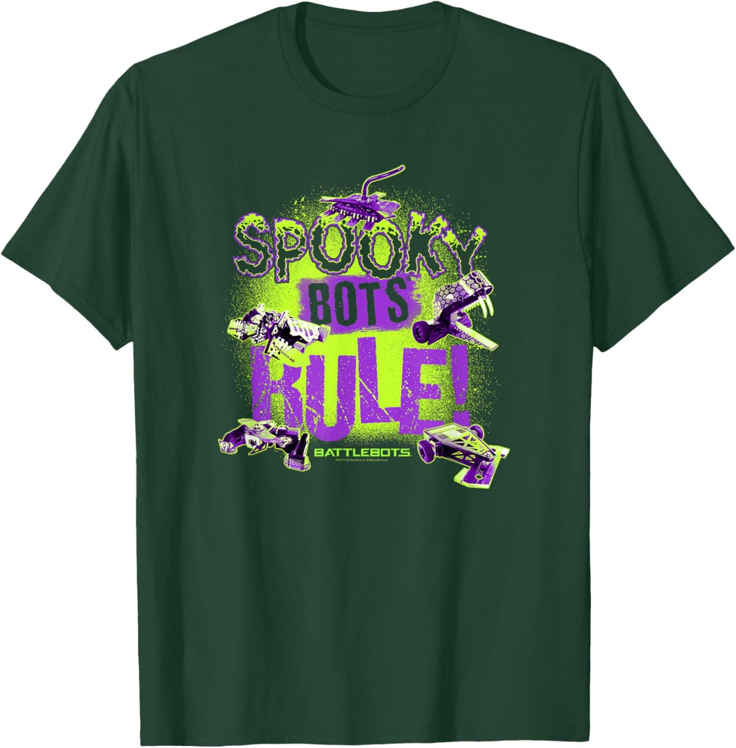 BattleBots Halloween Spooky Bots Rule! Group Poster T-Shirt - T-Shirt | Forest