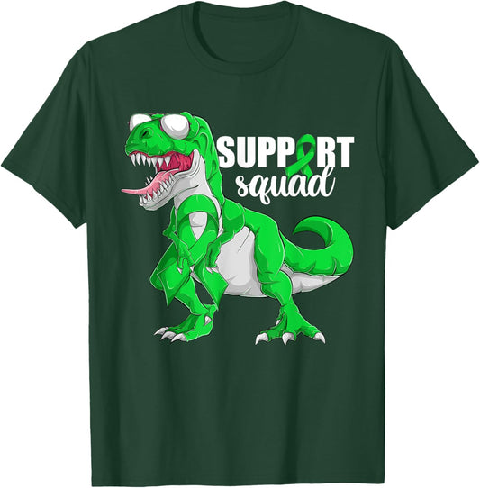 Trex Lymphoma Cancer Shirt, Boy Support Squad Green Dinosaur T-Shirt - T-Shirt | Forest