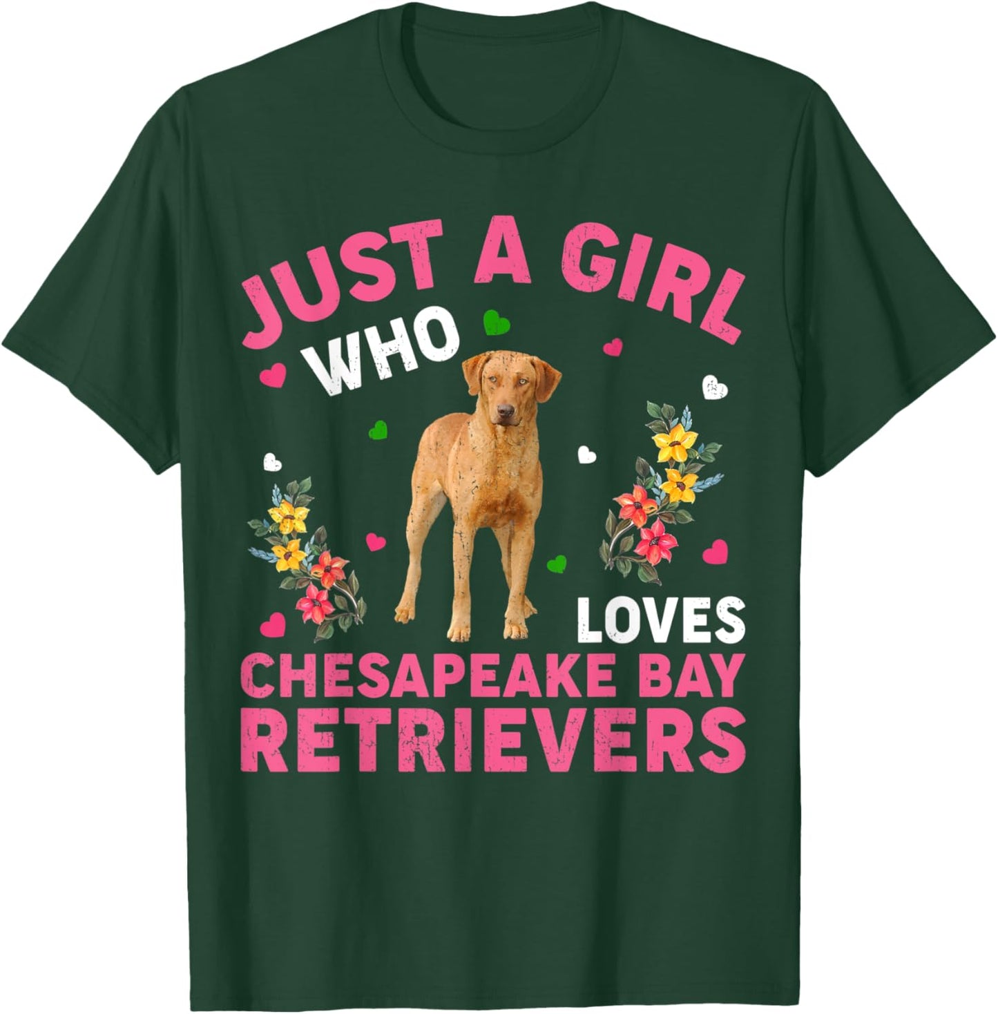 Dog Lover Just A Girl Who Loves Chesapeake Bay Retrievers T-Shirt - T-Shirt | Forest