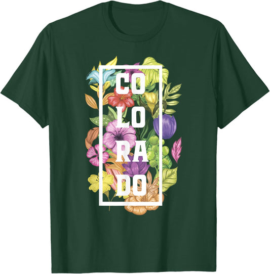 Colorado Flowers Rocky Mountains Skiing Camping Climbing T-Shirt - T-Shirt | Forest