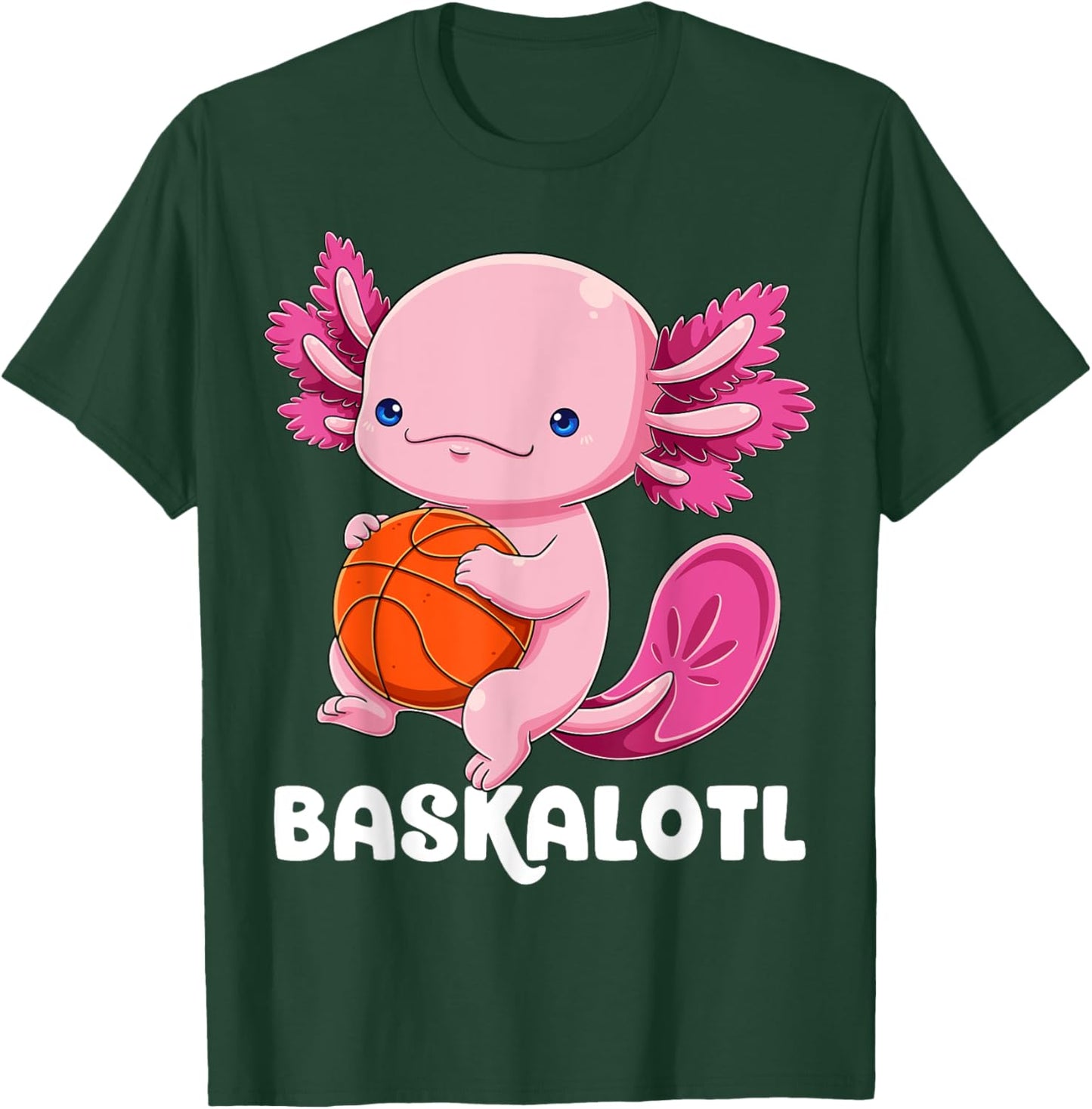 Axolotl Basketball Player Baskalotl Mexican Salamander Fish T-Shirt - T-Shirt | Forest