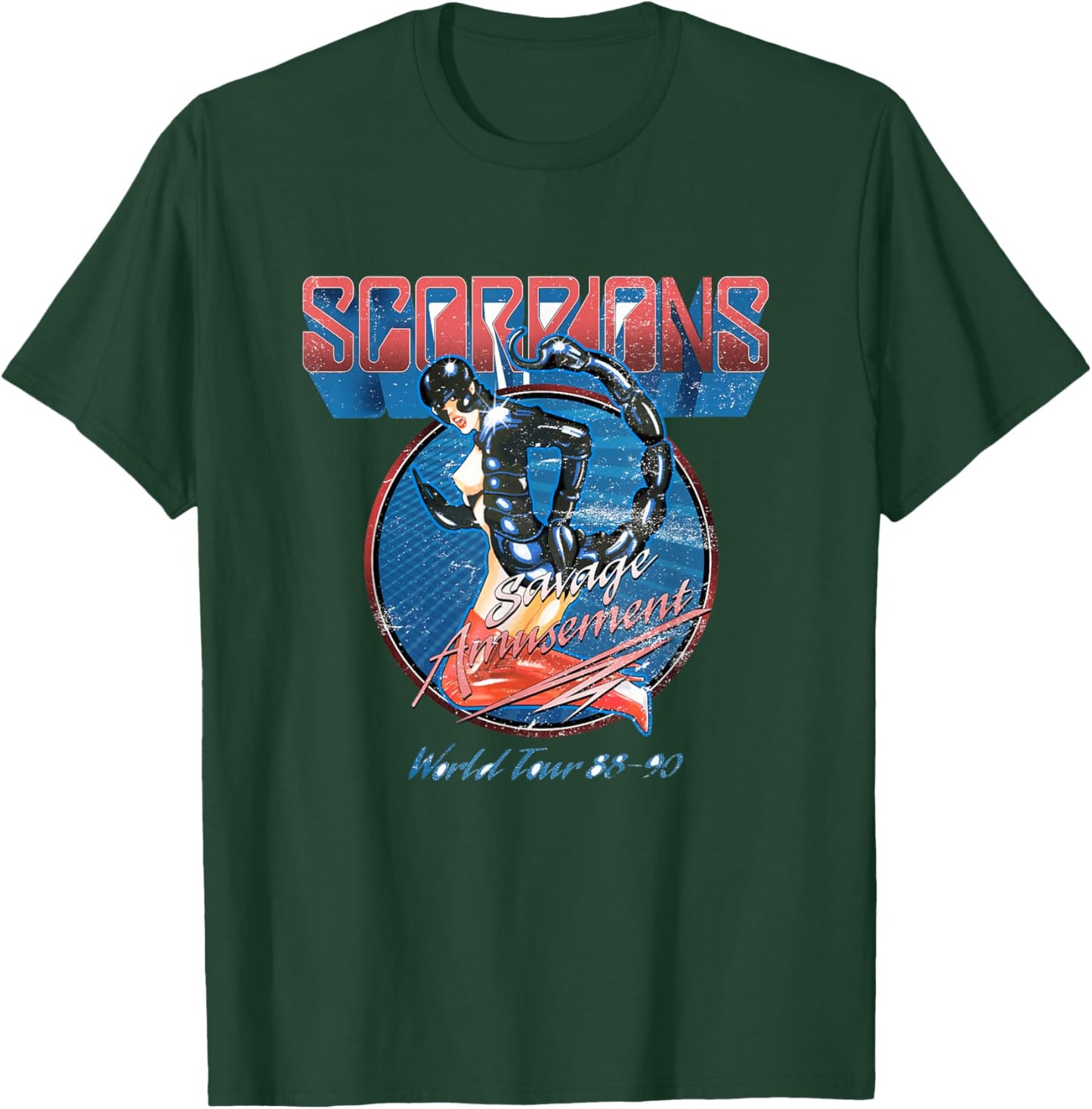 Official Scorpions Savage Amusement World Tour T-Shirt - T-Shirt | Forest