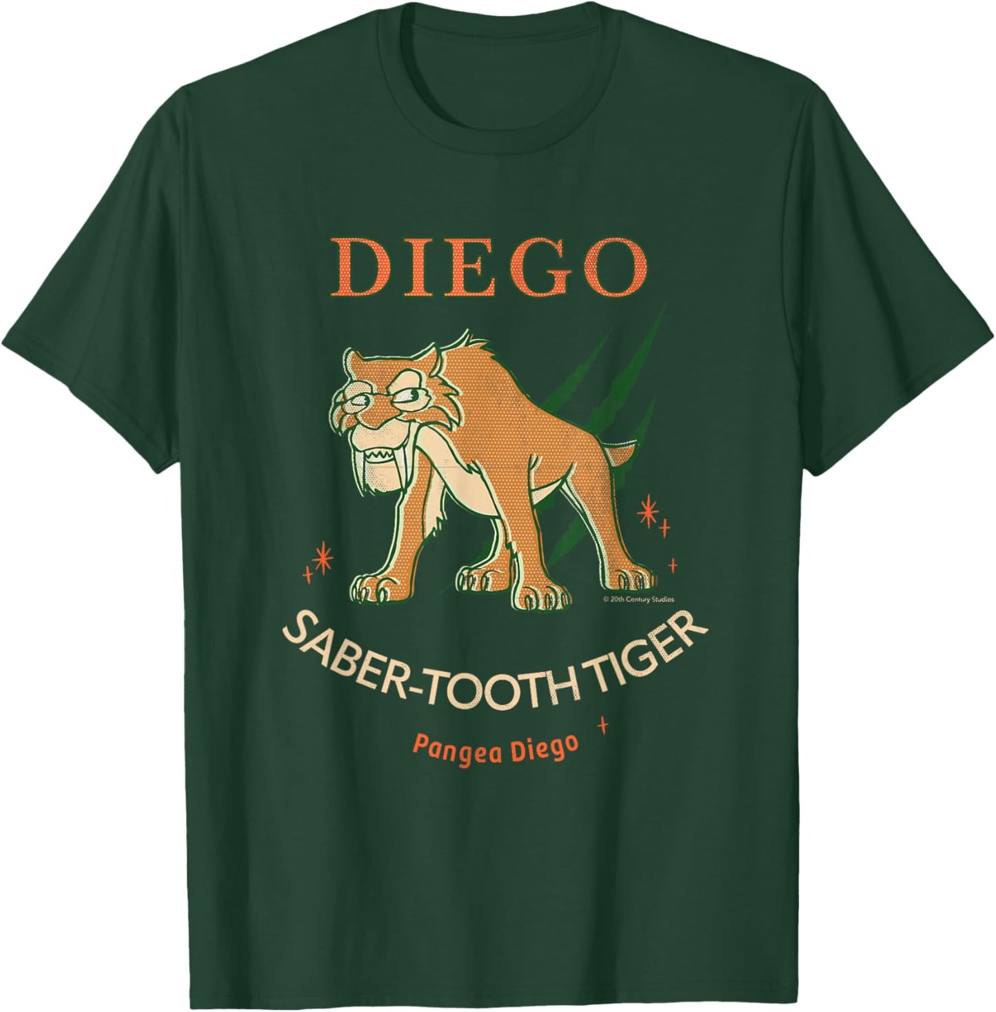 Ice Age Diego Saber-Tooth Tiger Halftone T-Shirt - T-Shirt | Forest