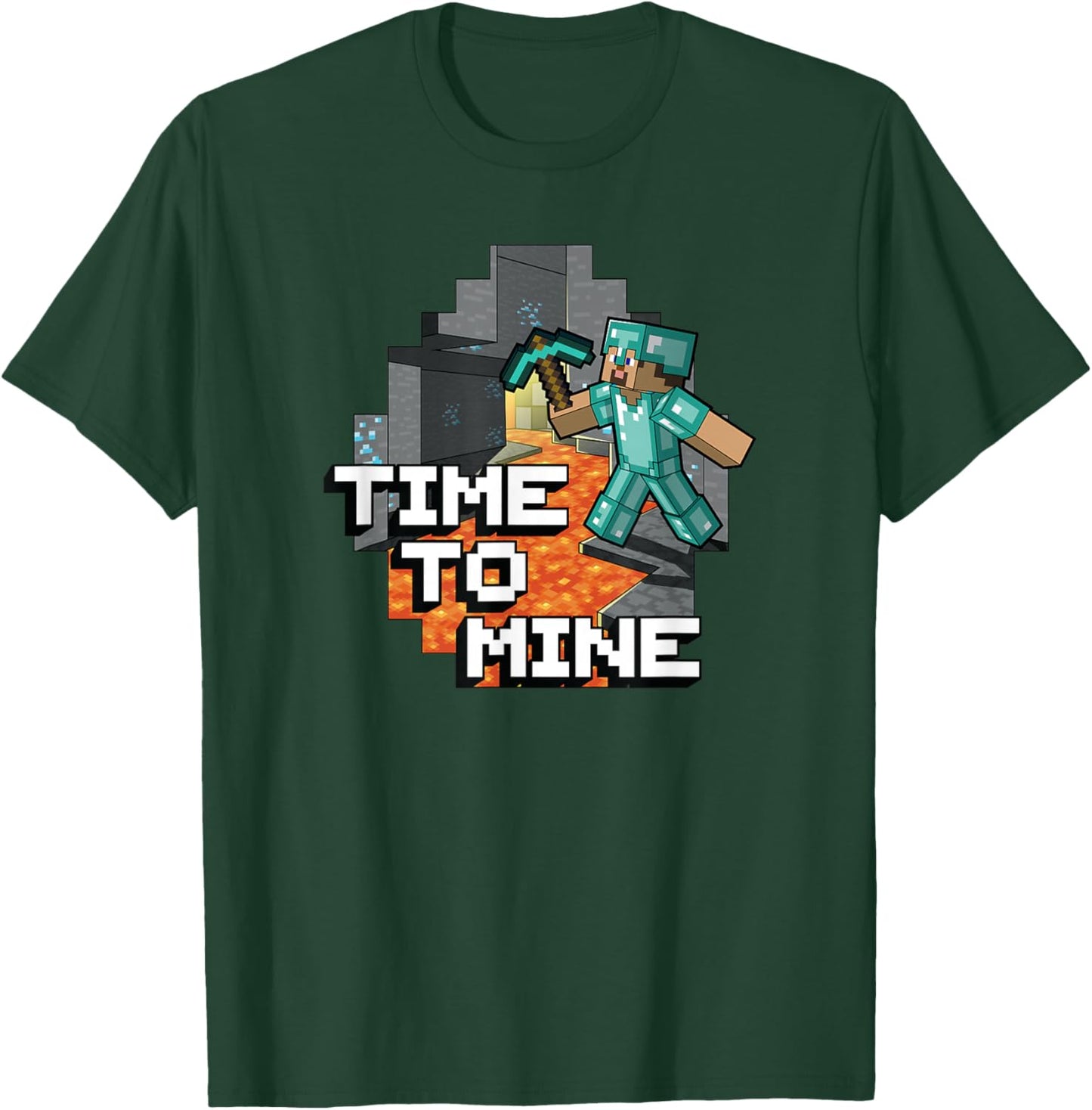Minecraft Steve Time To Mine Poster T-Shirt - T-Shirt | Forest