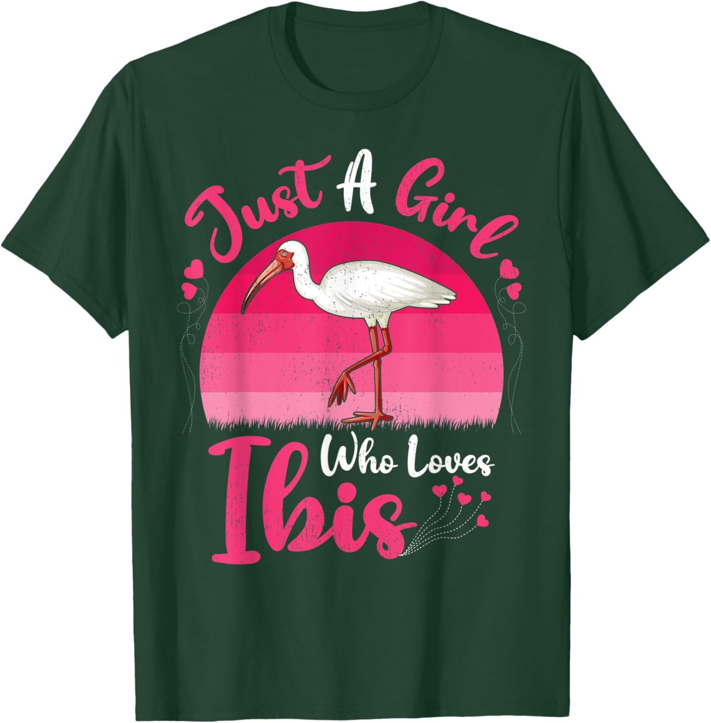 Vintage Ibis Bird Lover Just A Girl Who Loves Ibis T-Shirt - T-Shirt | Forest