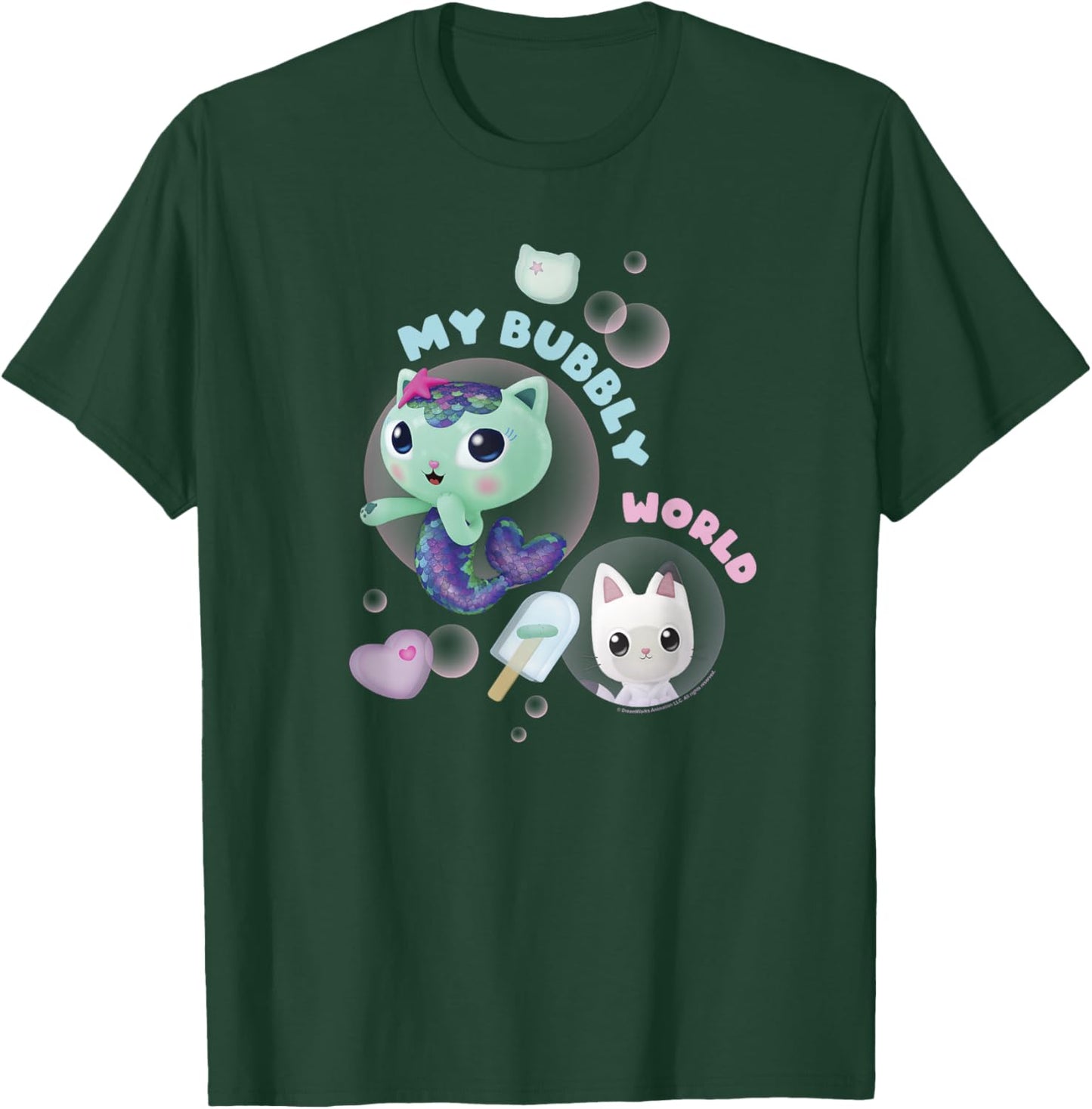 Gabby's Dollhouse MerCat and Pandy Bubbly World T-Shirt - T-Shirt | Forest