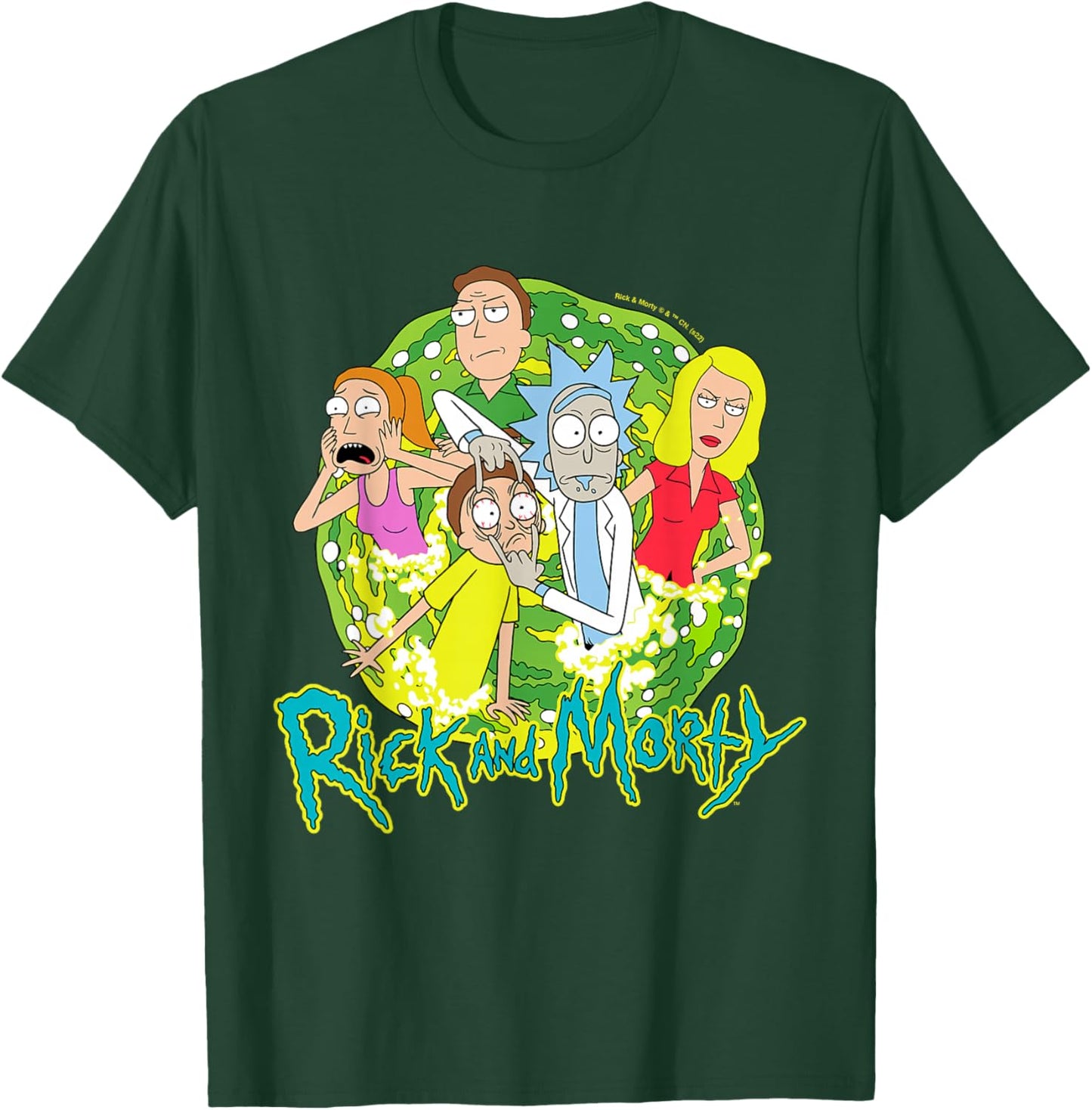 Rick & Morty Group Portal T-Shirt - T-Shirt | Forest