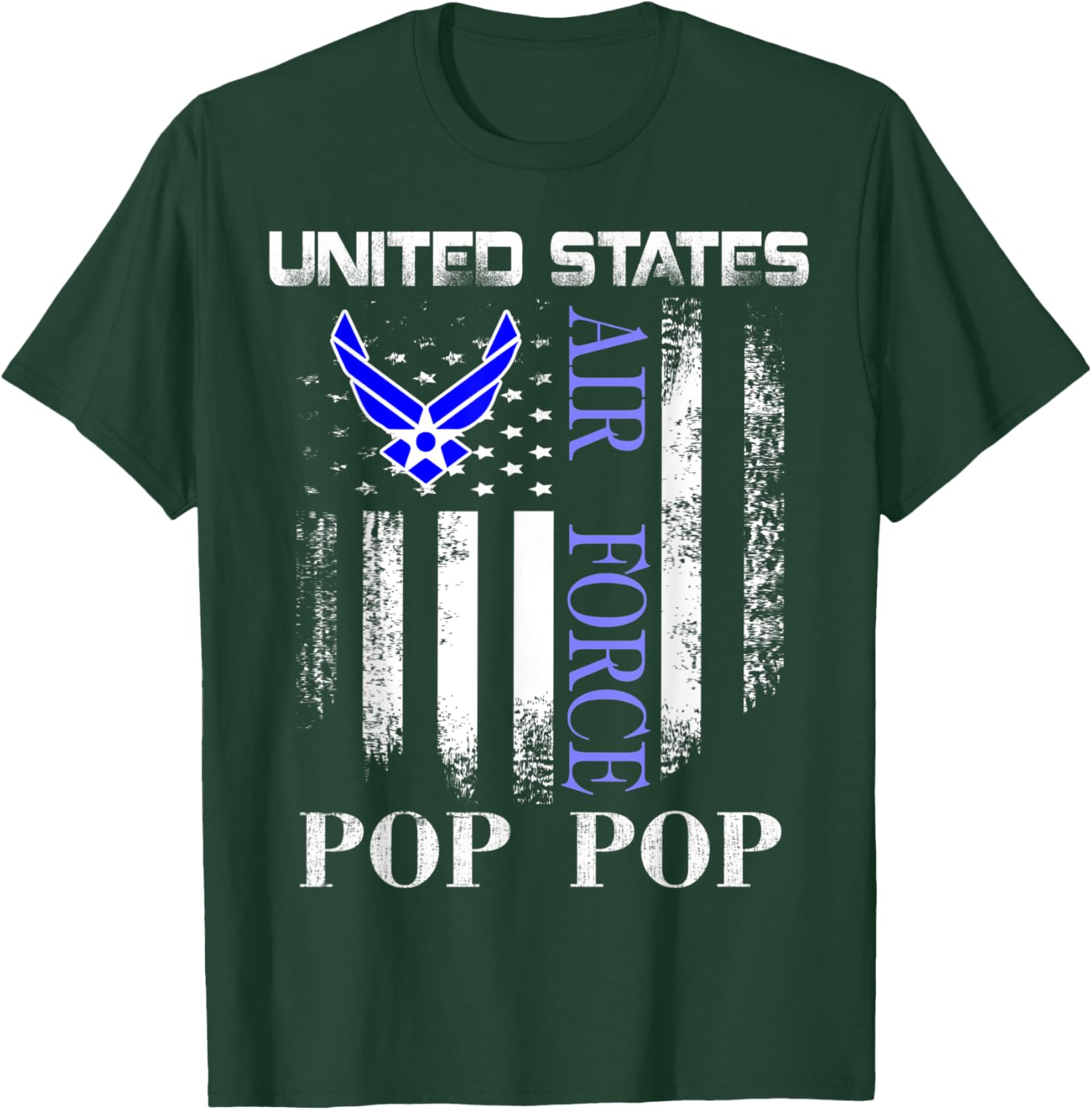 Vintage United States Air Force Pop Pop With American Flag T-Shirt - T-Shirt | Forest