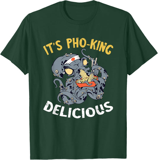 Funny Food Pun It's Pho Octopus Ramen Noodle Asian Food T-Shirt - T-Shirt | Forest