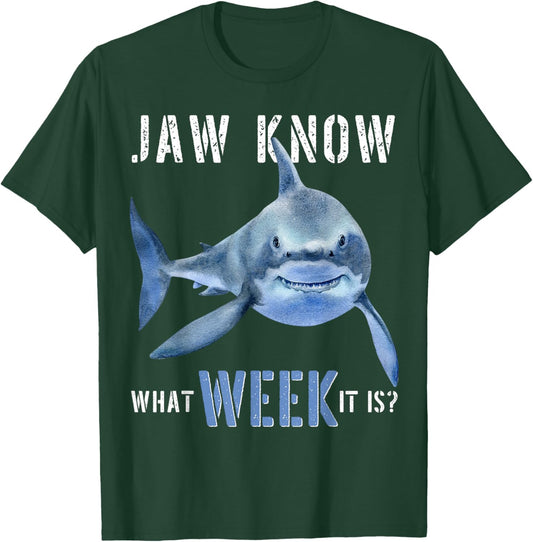 Funny Jaw Know What Week It Is Shark 2022 Funny Shark Kids T-Shirt - T-Shirt | Forest