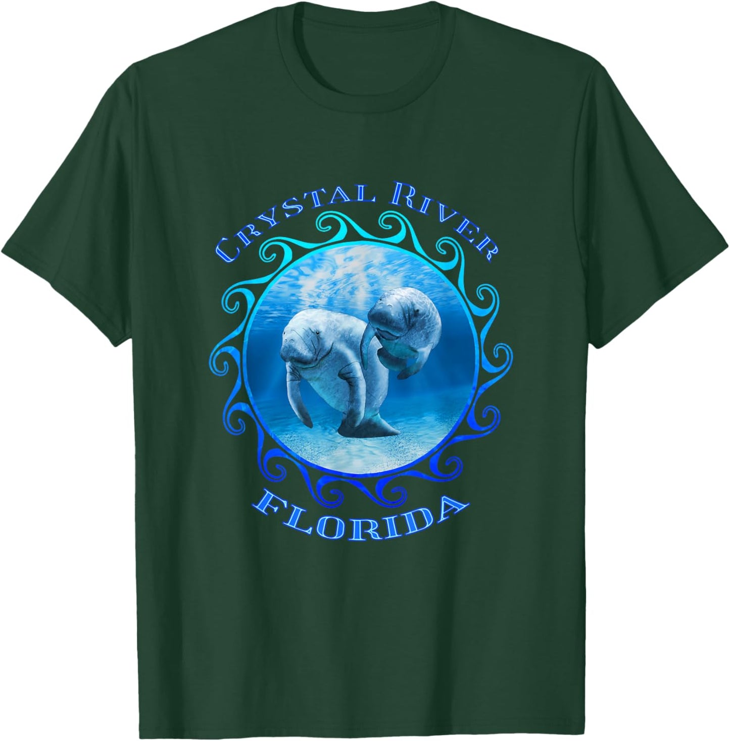 Crystal River Florida Vacation Swimming Manatees T-Shirt - T-Shirt | Forest