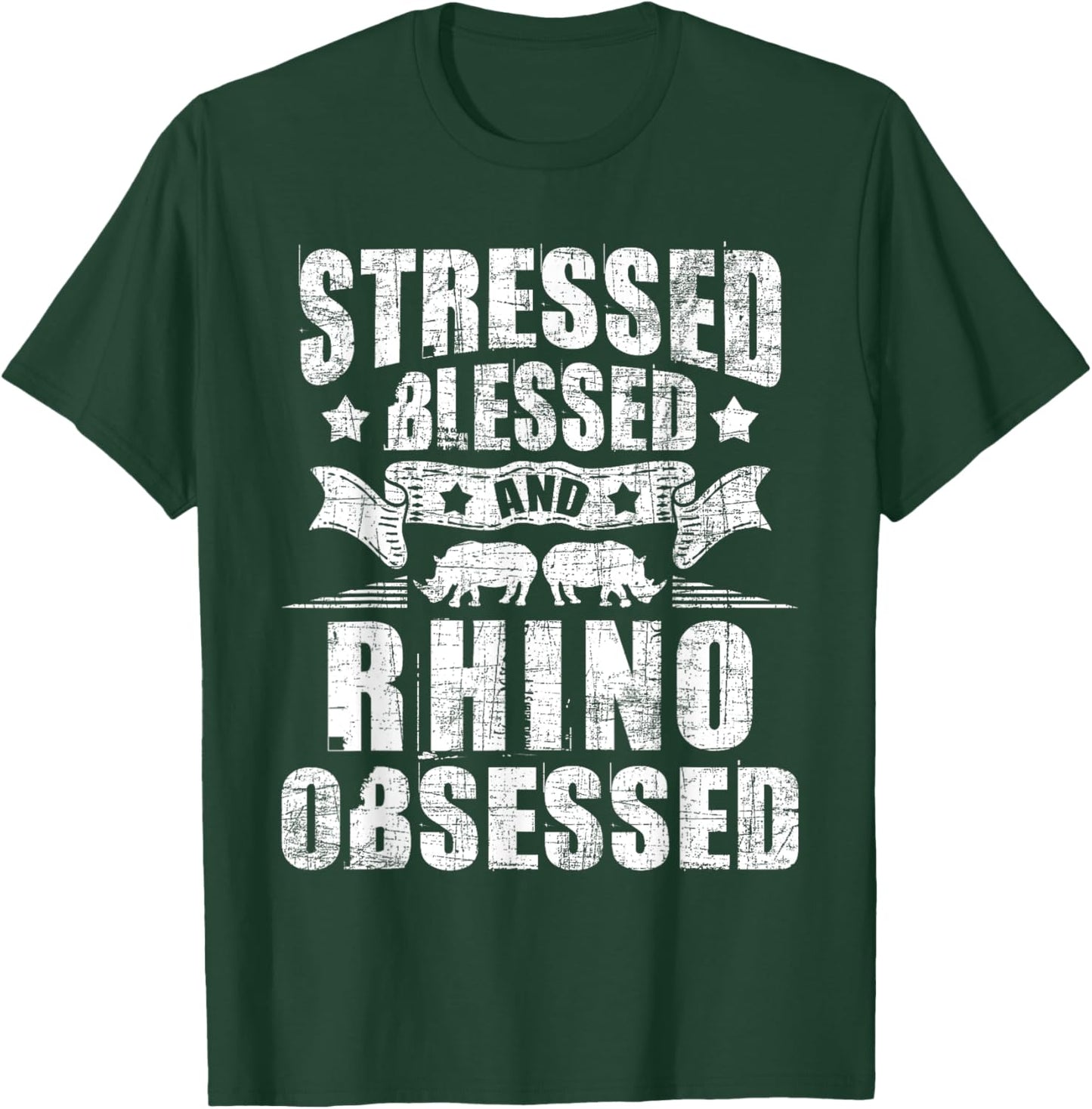 Rhino Obsessed - Safari Animal Lover Rhinoceros Zoologist T-Shirt - T-Shirt | Forest