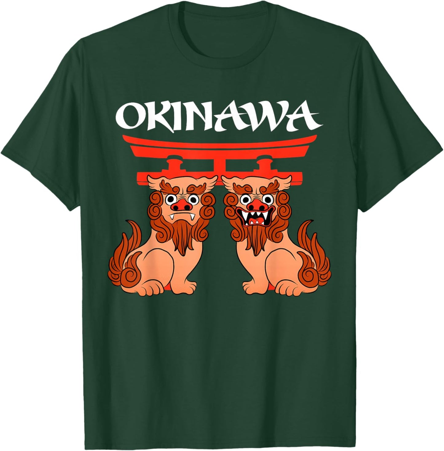 Shisa Dogs - Guardian Lions Okinawa Japan T-Shirt - T-Shirt | Forest
