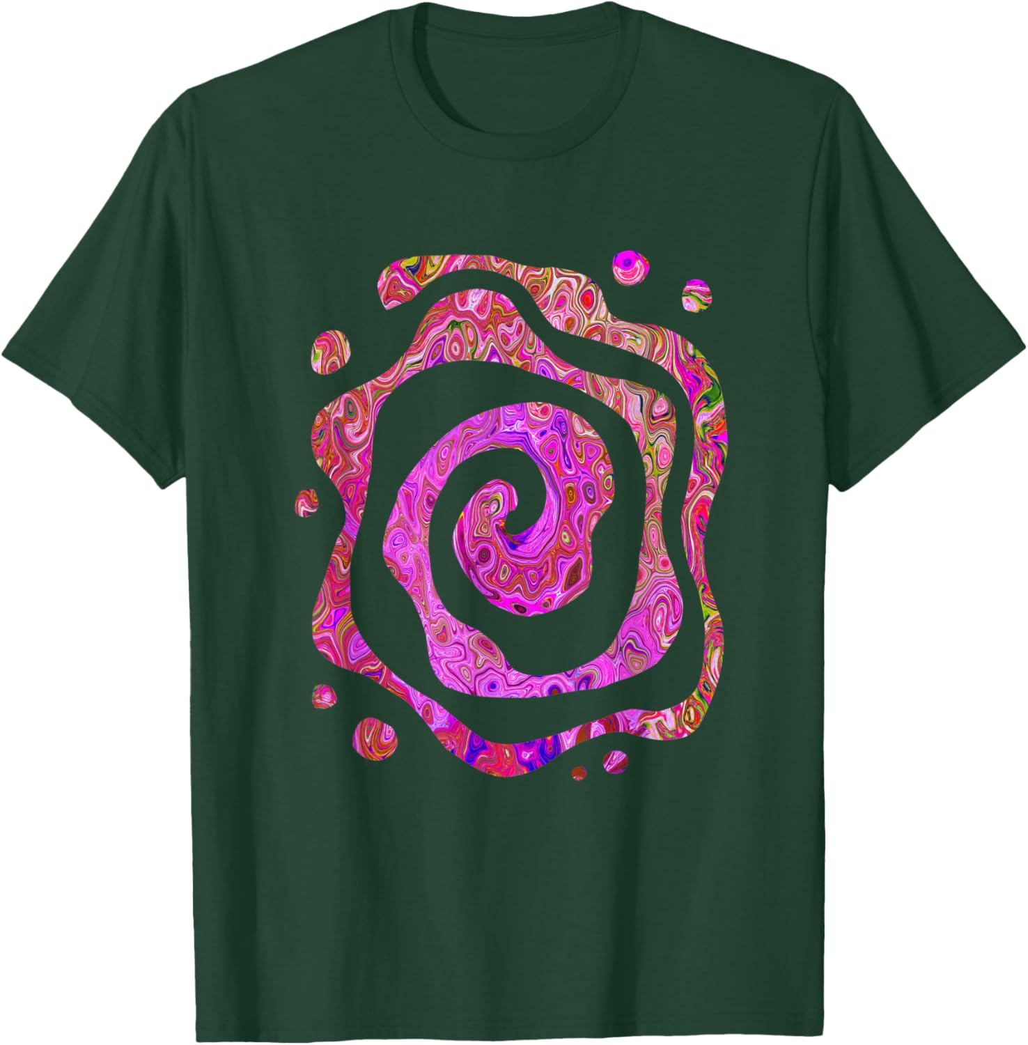 Colorful Hot Pink Abstract Marbled Retro Swirl T-Shirt - T-Shirt | Forest