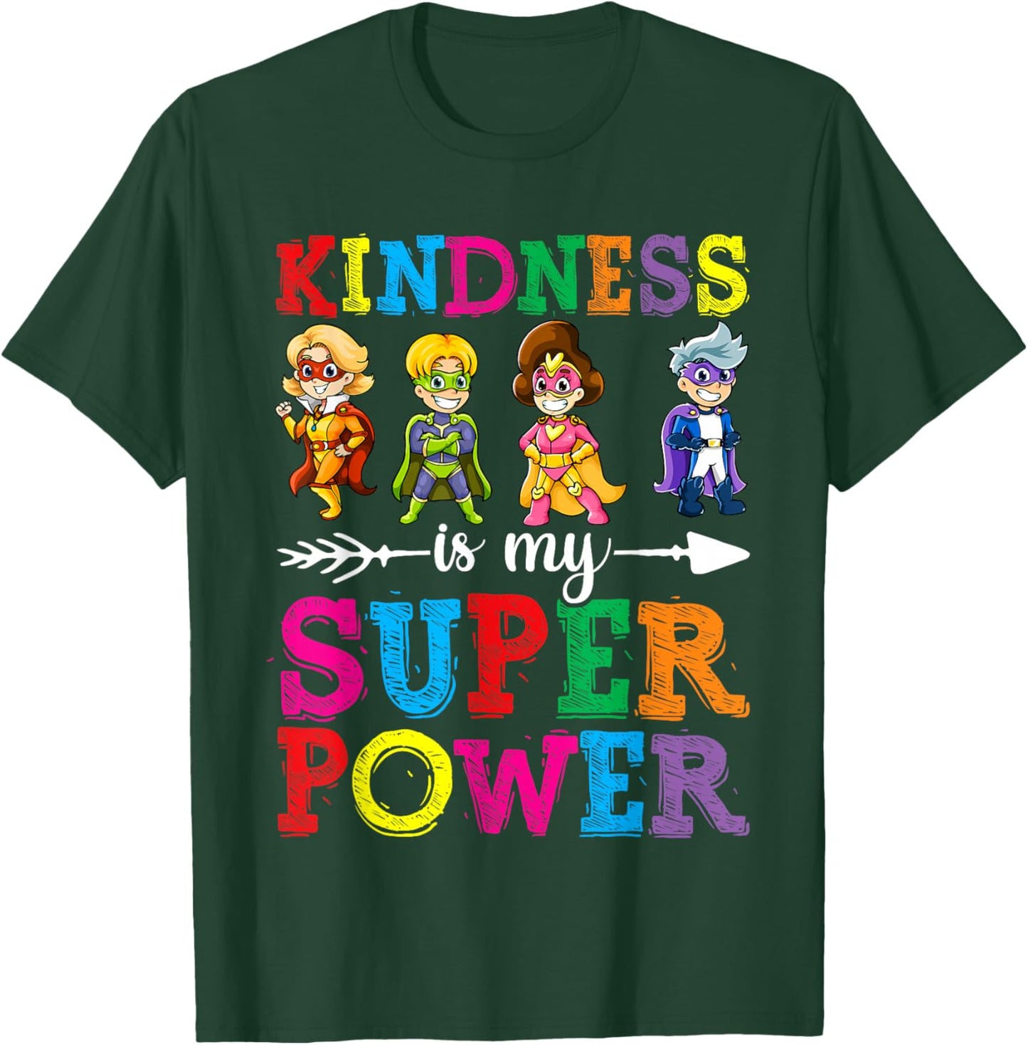 Kids Kindness Shirt, Kindness is My Superpower Unity Day Boy T-Shirt - T-Shirt | Forest