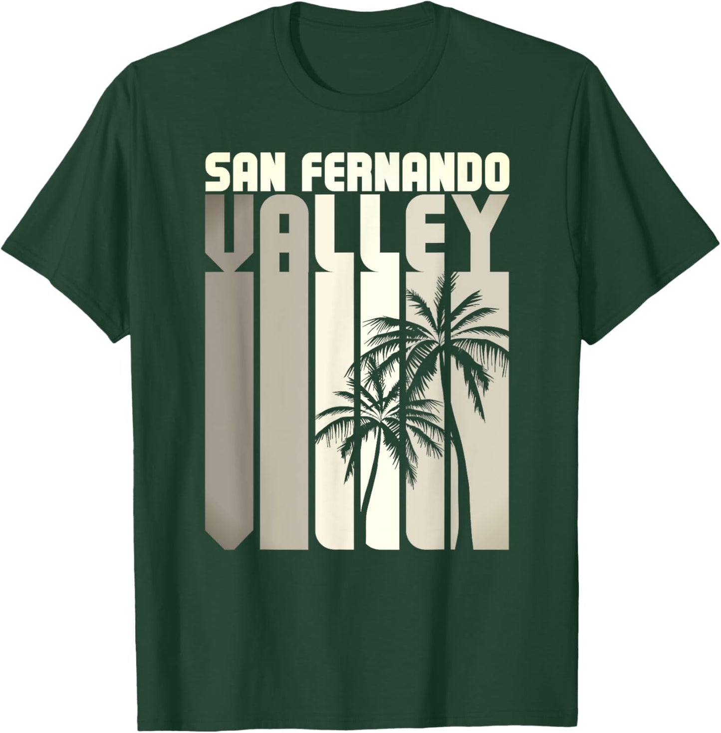 San Fernando Valley SFV California Van Nuys 818 Retro Palm T-Shirt - T-Shirt | Forest