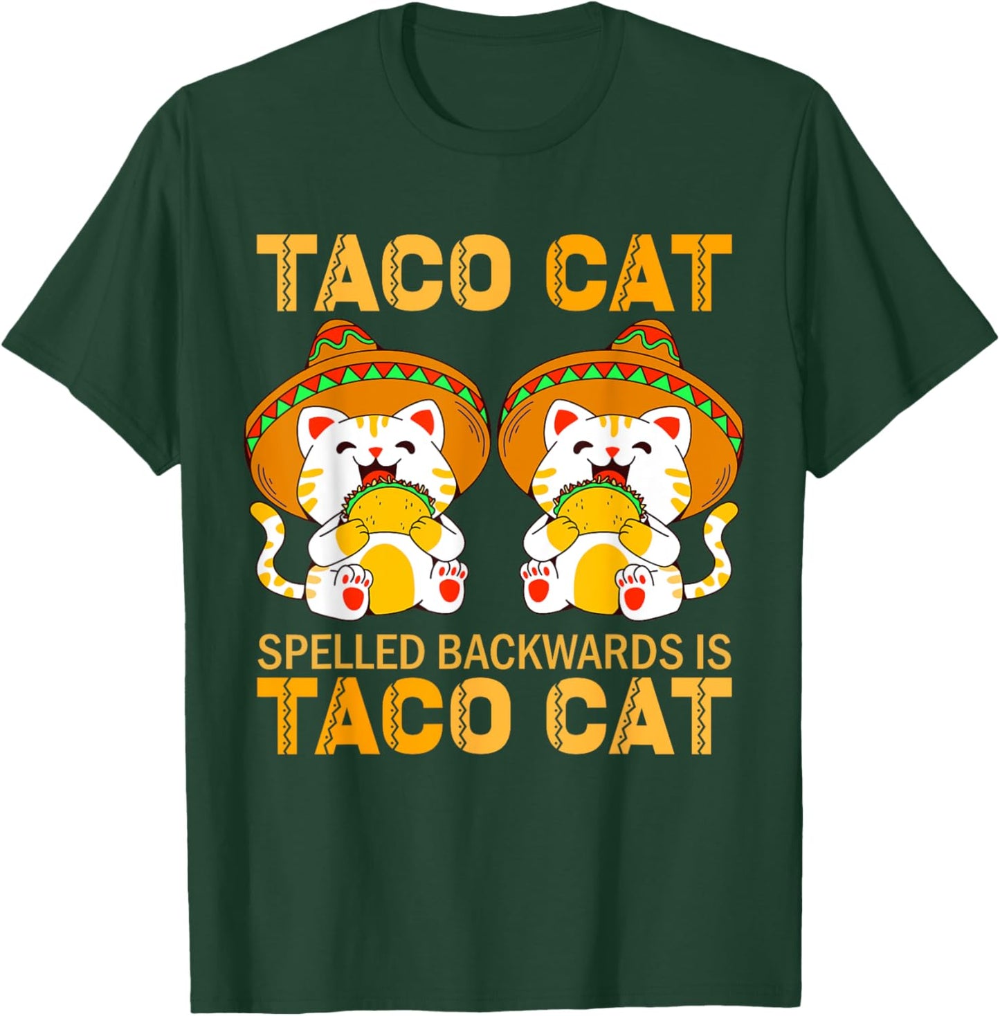 TacoCat for Kids Taco Cat Cinco de Mayo TacoCat Cat T-Shirt - T-Shirt | Forest