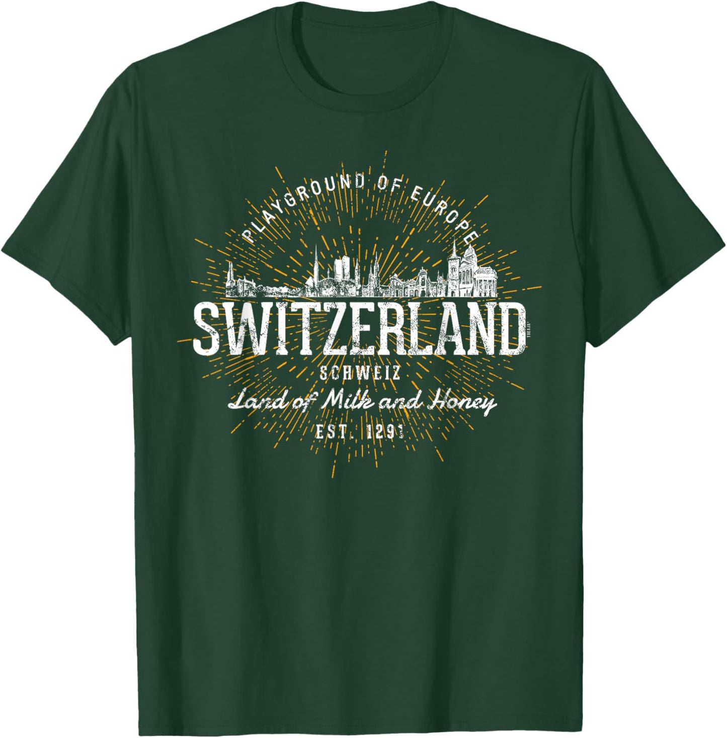 Retro Switzerland Vintage T-Shirt - T-Shirt | Forest