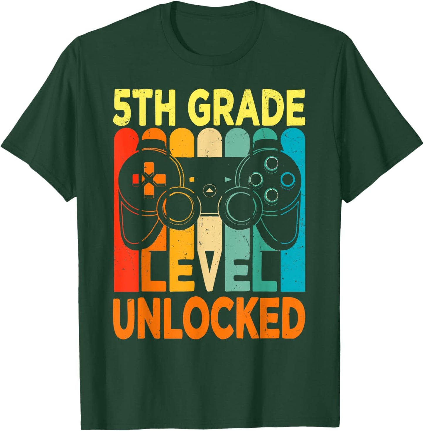 Hello 5th Grade Level Unlocked Video Game Back to School Boy T-Shirt - T-Shirt | Forest