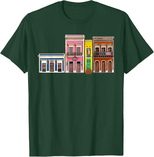 Viejo San Juan Casitas, Puerto Rico Flag Boricua Proud T-Shirt - T-Shirt | Forest