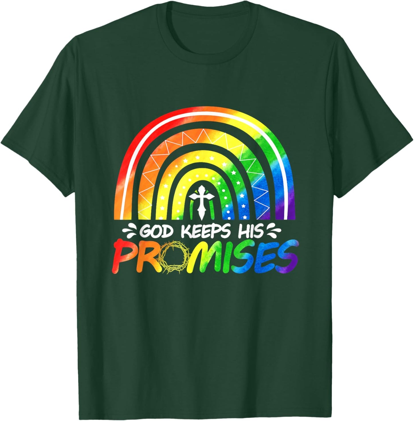 God Keeps His Promise Rainbow Christian Bible Noah T-Shirt - T-Shirt | Forest