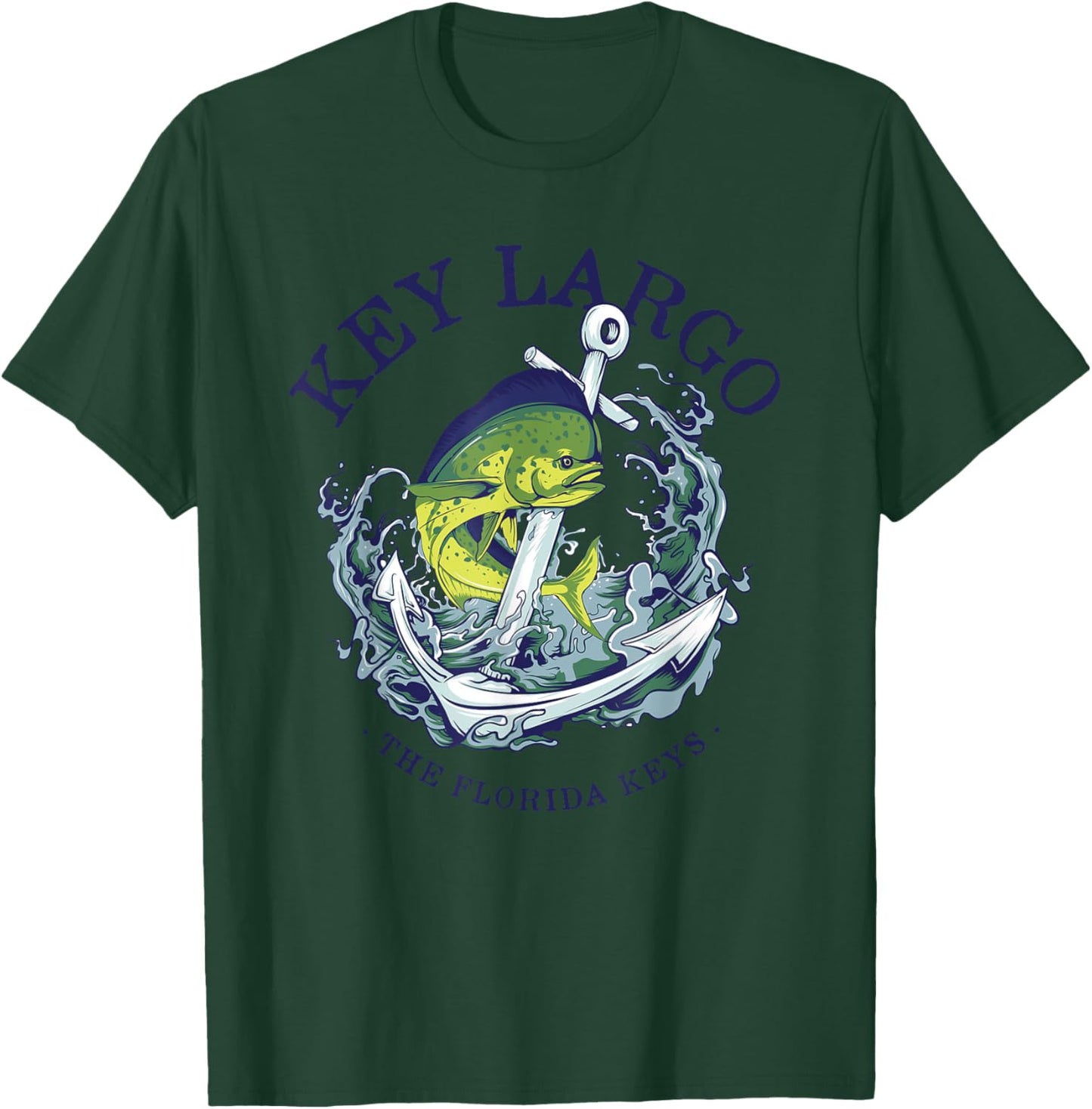 Vintage Mahi Mahi Key Largo Florida T-Shirt - T-Shirt | Forest