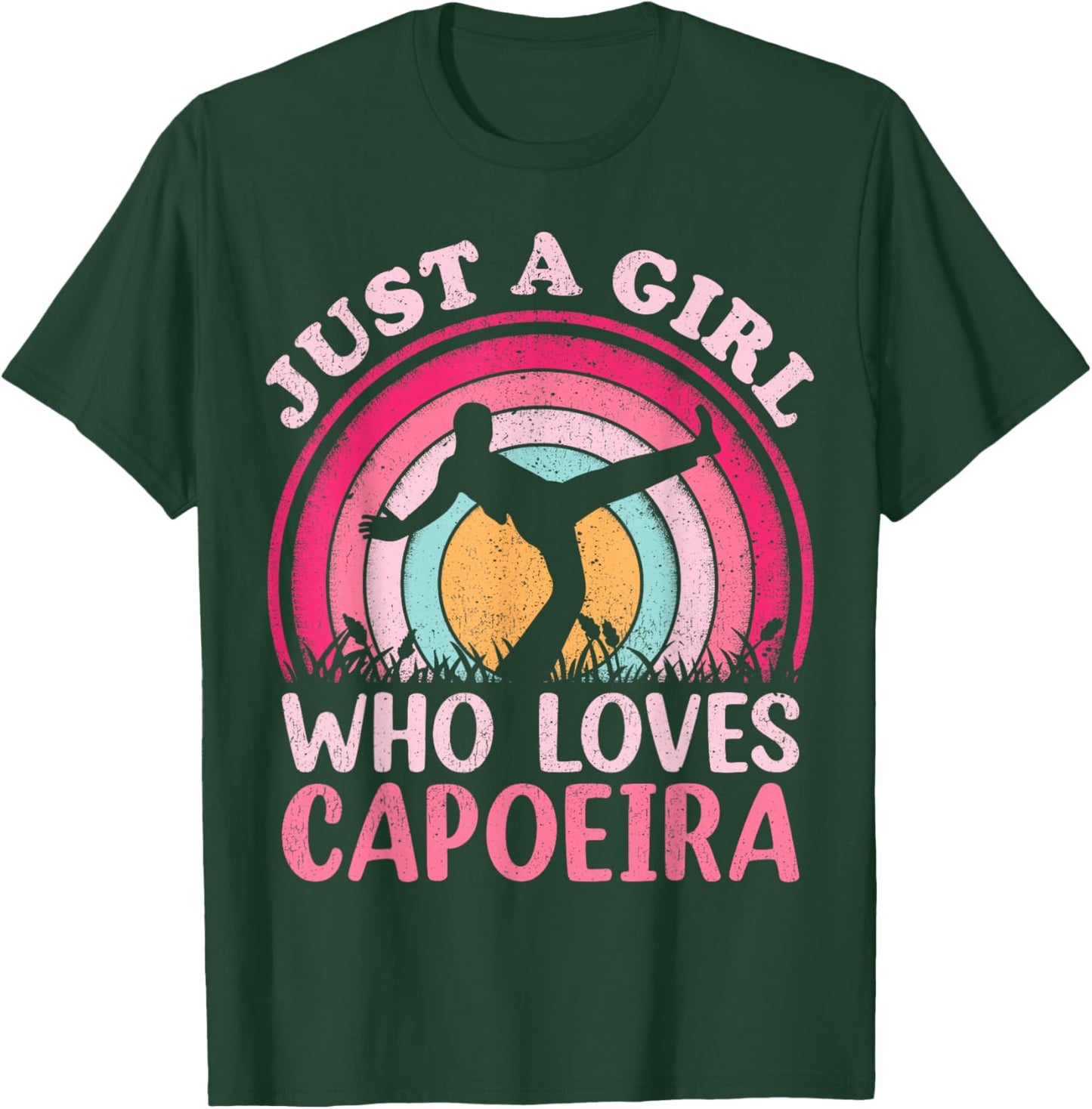 Vintage Retro Capoeira Dance Just A Girl Who Loves Capoeira T-Shirt - T-Shirt | Forest