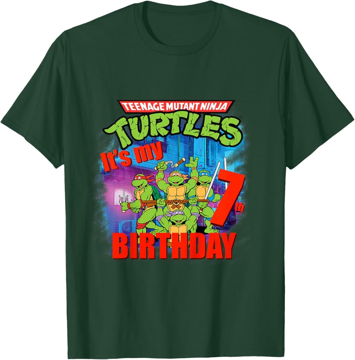 Mademark x Teenage Mutant Ninja Turtles - Original Teenage Mutant Ninja Turtles 7th Birthday T-Shirt - T-Shirt | Forest