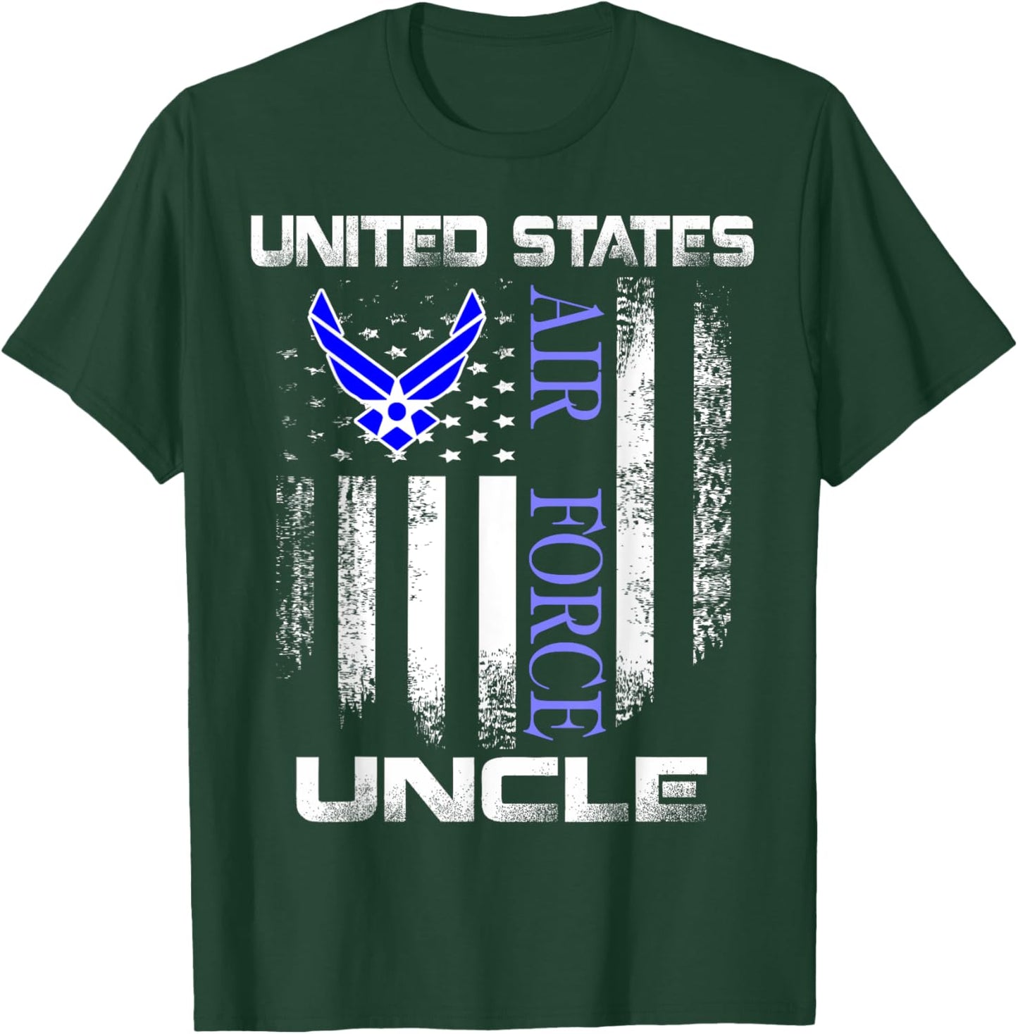 Vintage United States Air Force Uncle With American Flag T-Shirt - T-Shirt | Forest
