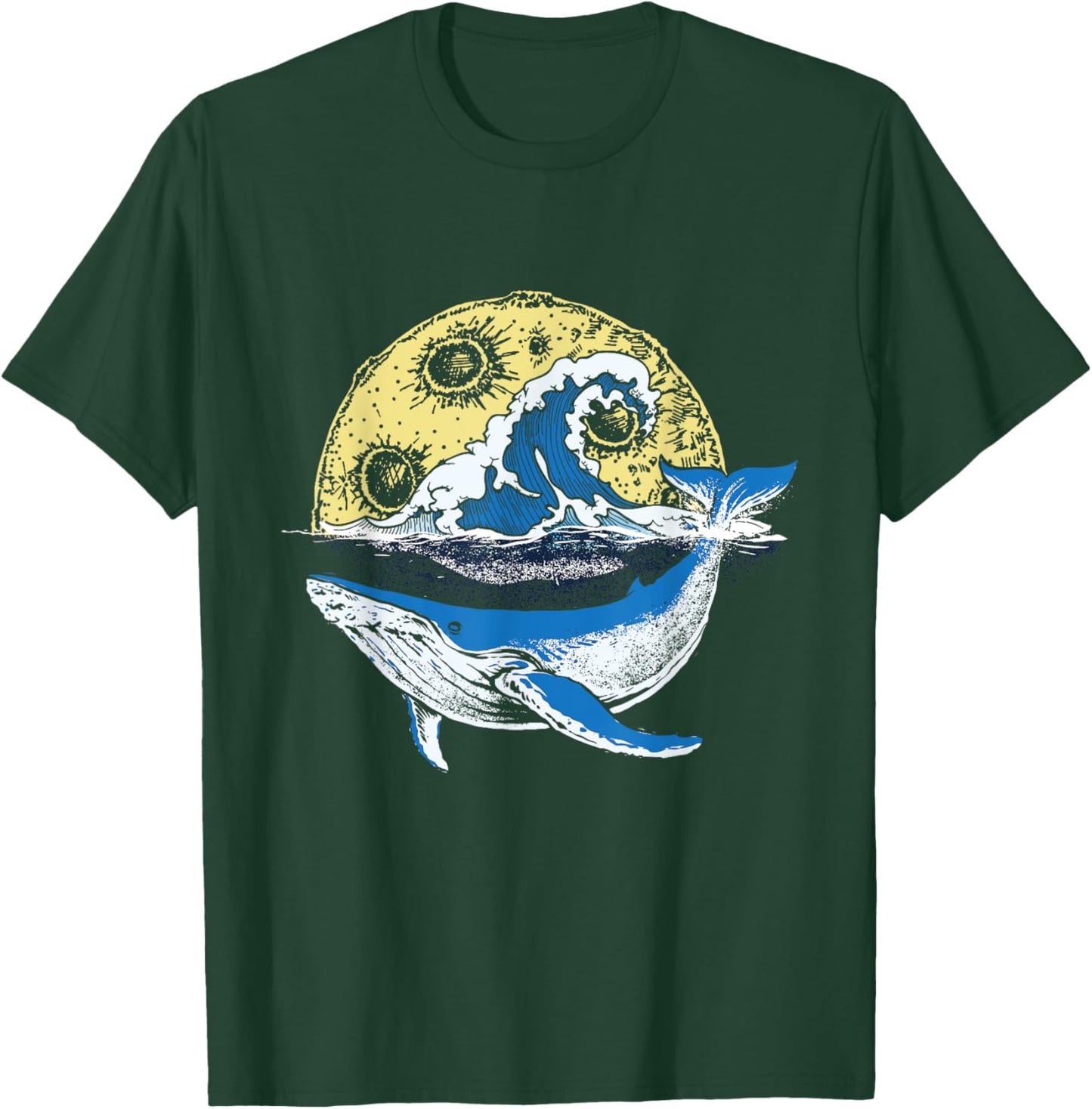 Artistic Whale Scenery - Whale Lover Whales Marine Biologist T-Shirt - T-Shirt | Forest