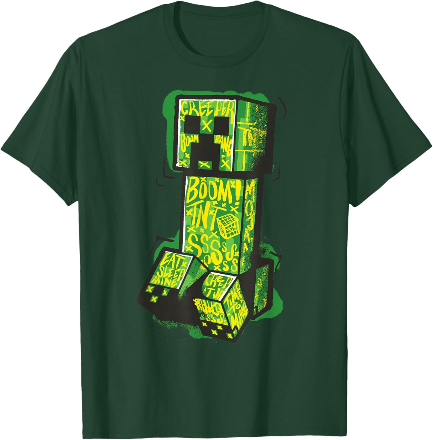 Minecraft Creeper Street Graffiti Fill T-Shirt - T-Shirt | Forest