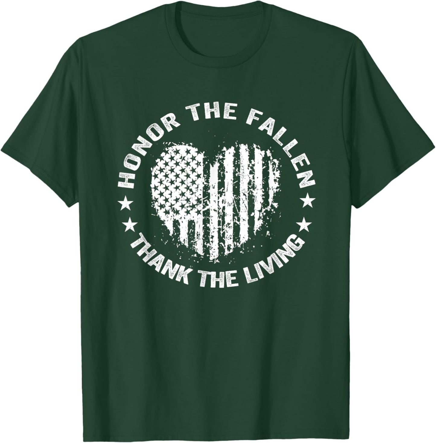 Honor The Fallen Thank The Living Heart Memorial Day T-Shirt - T-Shirt | Forest