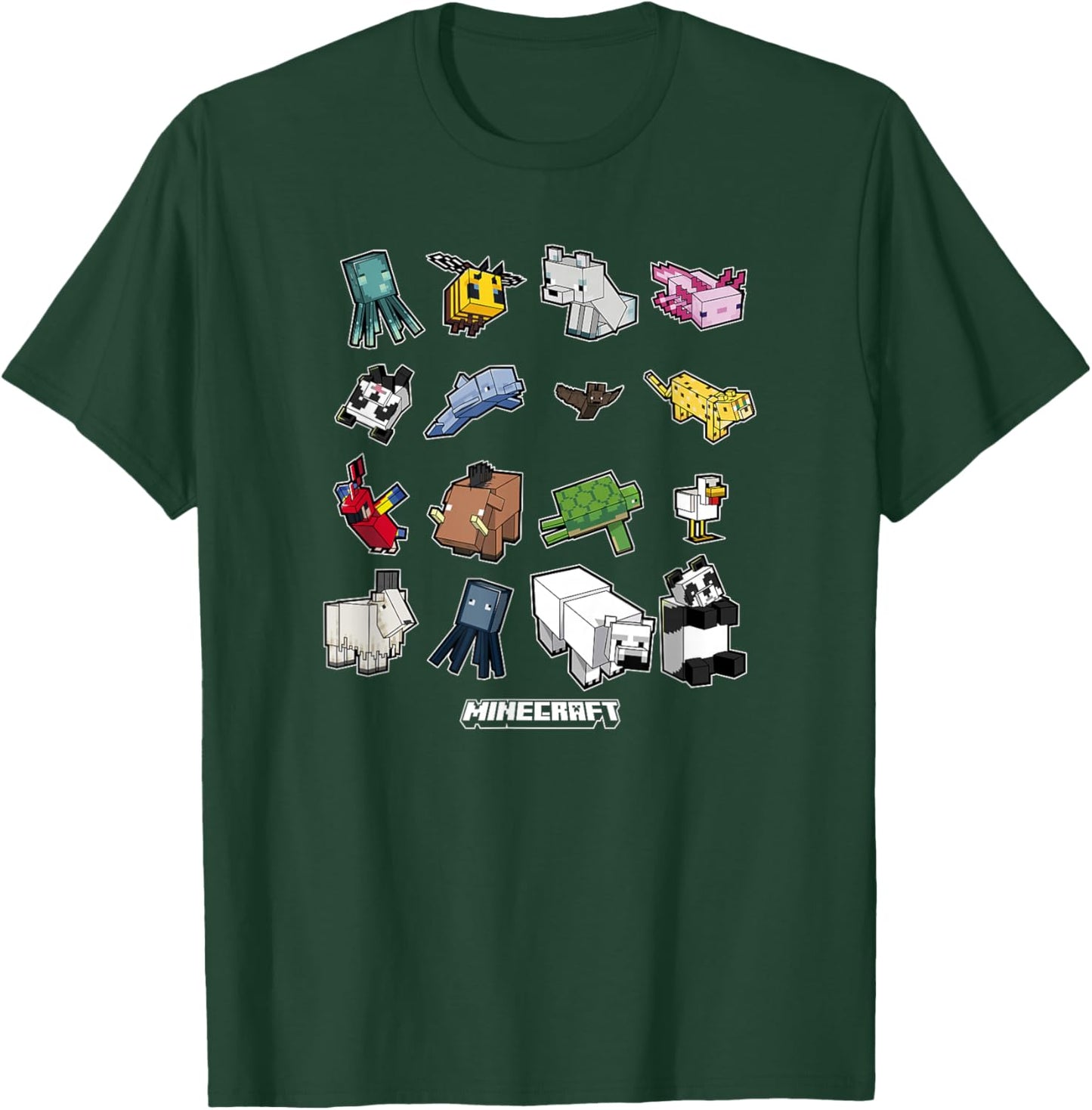Minecraft Animal Mobs Poster T-Shirt - T-Shirt | Forest