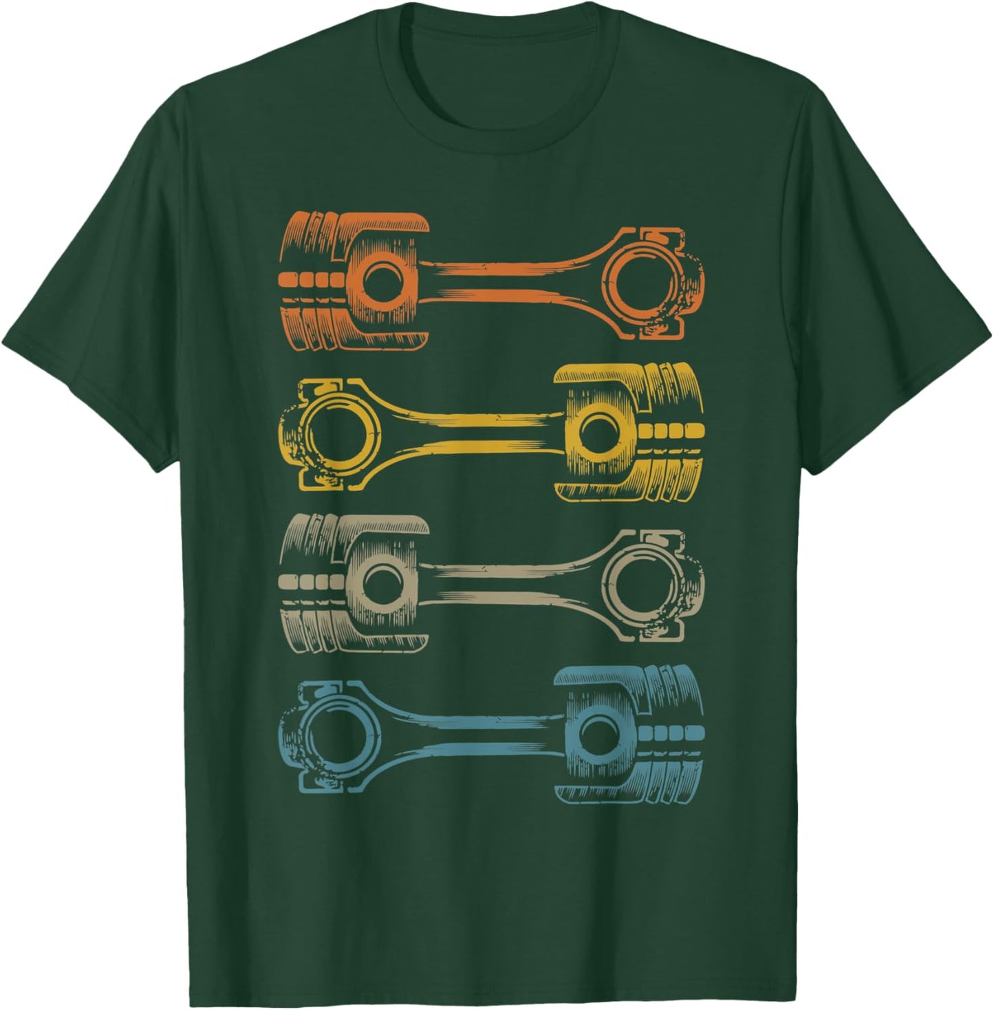 4 Pistons - Four cylinder engine - mechanic, engineer, racer T-Shirt - T-Shirt | Forest