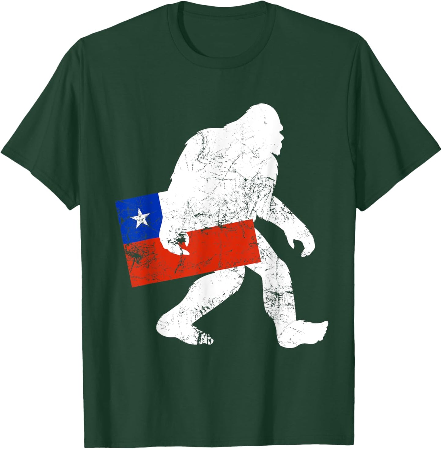 Funny Chilean Bigfoot Chile Flag Sasquatch T-Shirt - T-Shirt | Forest