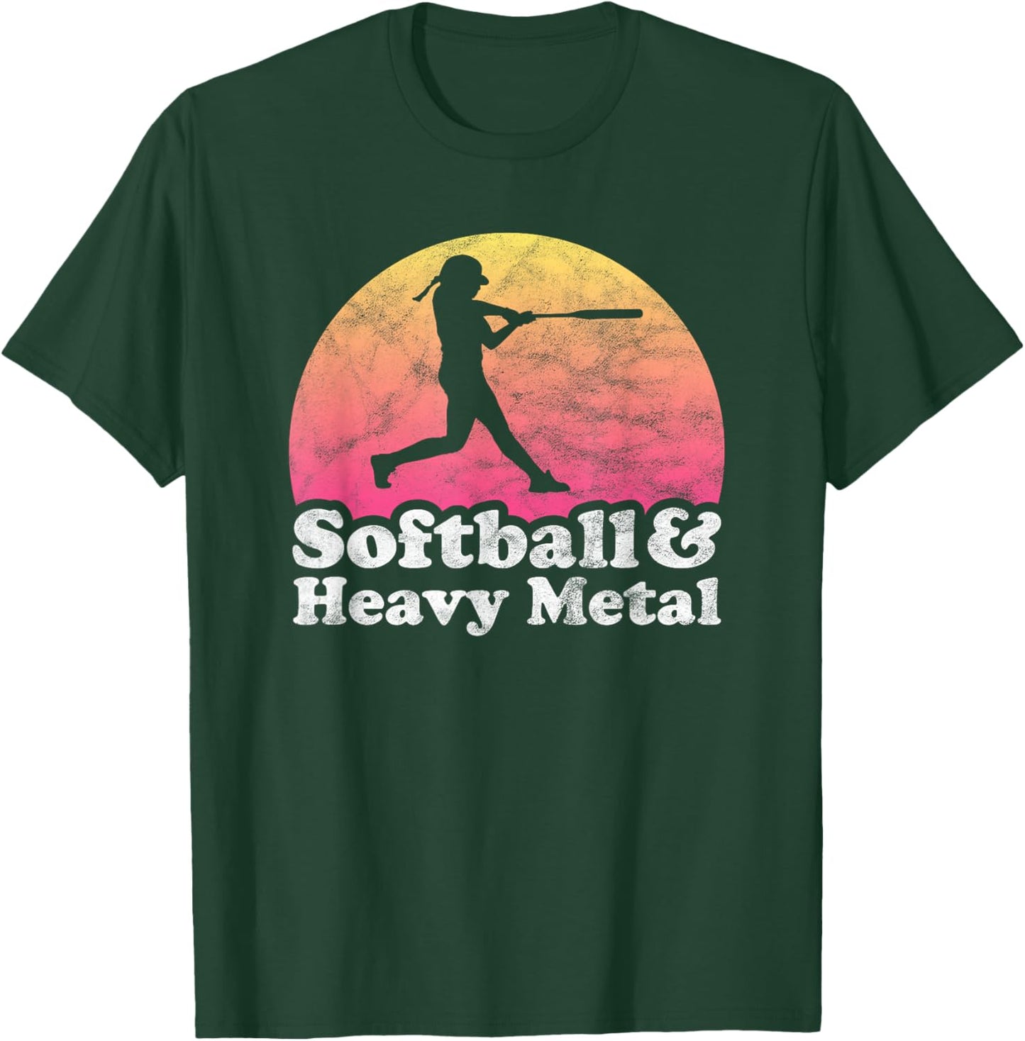 Softball and Heavy Metal Women or Girls T-Shirt - T-Shirt | Forest