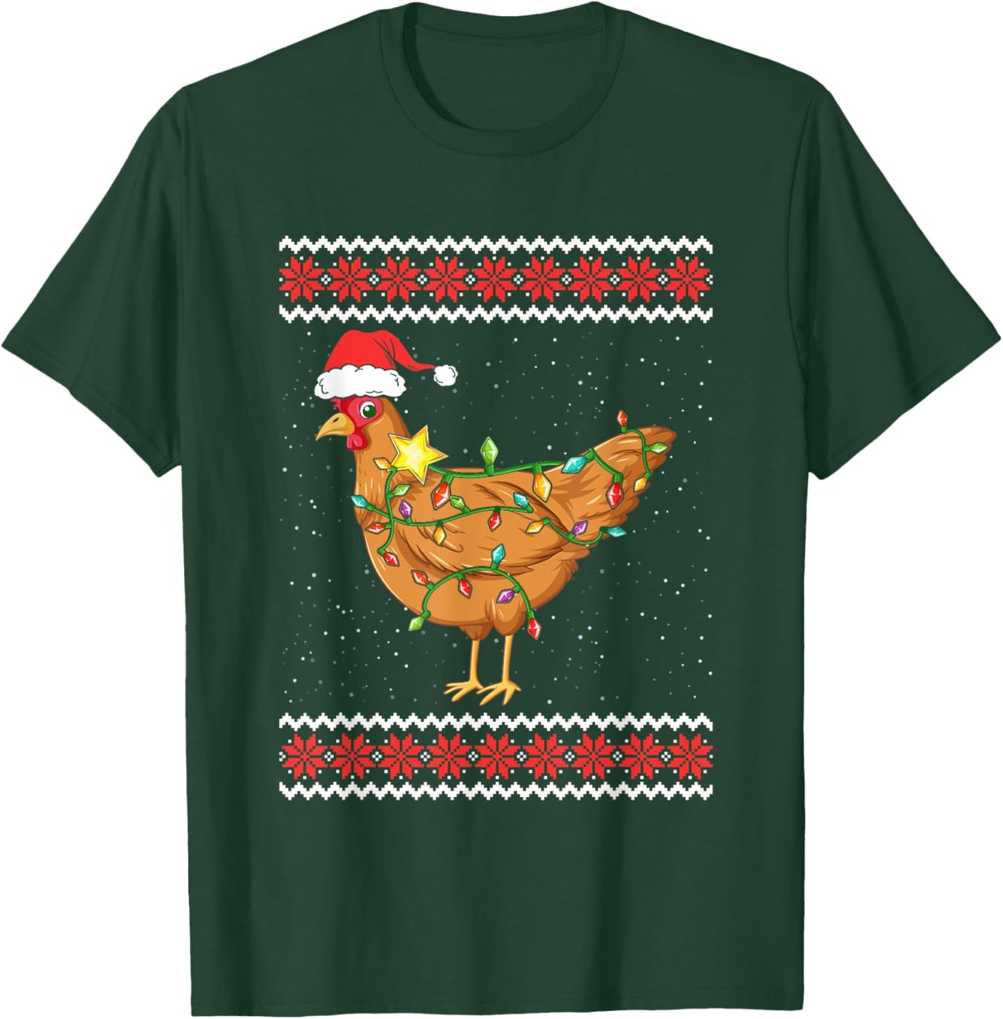 Hen Christmas Ugly Christmas Sweater Funny Chicken T-Shirt - T-Shirt | Forest