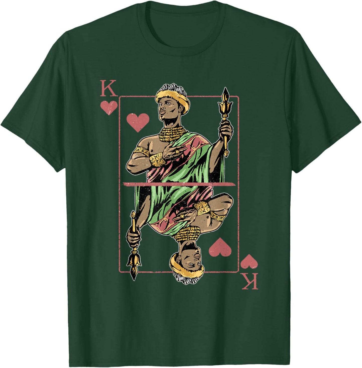 African King Card Hearts Black Pride Couple Matching T-Shirt - T-Shirt | Forest